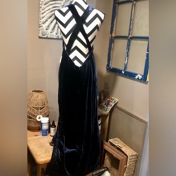 NWT Anthropology Velvet Halter Maxi Dress - Picture 6 of 10